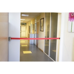 Enrouleur mural à sangle économique - Longueur 2 m x largeur 5 cm   - Bleu