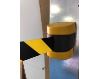 Enrouleur mural - Sangle rouge/blanc ou jaune/noir - 5/10m  - Jaune/Noir - 5 mètres