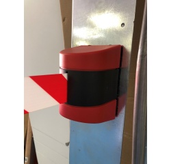 Enrouleur mural - Sangle rouge/blanc ou jaune/noir - 5/10m  - Rouge/Blanc - 5 mètres