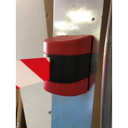 Enrouleur mural - Sangle rouge/blanc ou jaune/noir - 5/10m  - Rouge/Blanc - 5 mètres