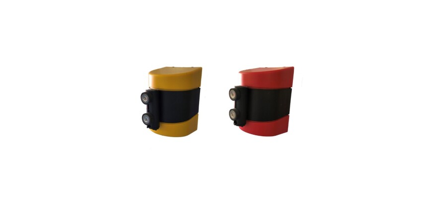 Enrouleur mural - Sangle rouge/blanc ou jaune/noir - 5/10m  - rouge et blanc - 10 mètres