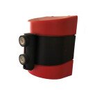 Enrouleur mural sangle 5/10 m fixation par vis usage pro  - rouge et blanc - 10 m