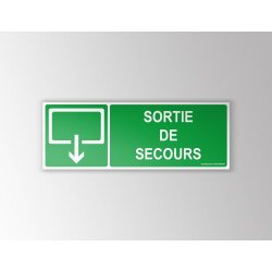 Panneaux Sortie de secours  - evacuation rectangle