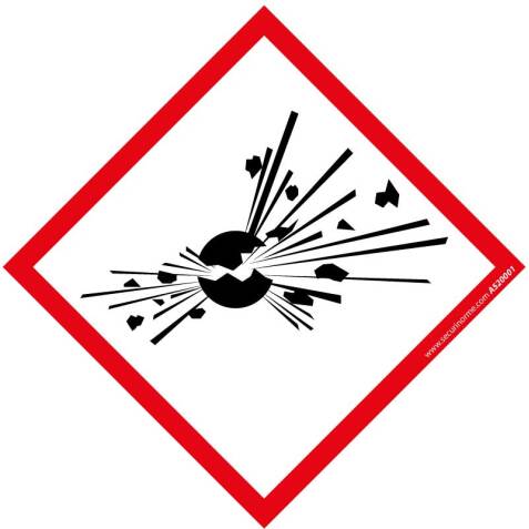 Étiquettes adhésives SGH01 – Danger Matières explosives – Vinyle