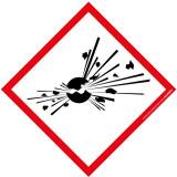 Étiquettes adhésives SGH01 – Danger Matières explosives – Vinyle  - 100 x 100 mm