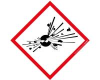 Étiquettes adhésives SGH01 – Danger Matières explosives – Vinyle  - 100 x 100 mm