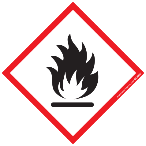 Etiquettes SGH02 Matières Inflammables - Vinyle