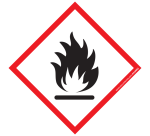 Lot d'étiquettes GHS02 - Matières Inflammables - Vinyle - ISO 7010  - 100 x 100 mm