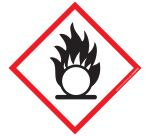 Lot d'étiquettes GHS03 - Matières Comburantes - Vinyle autocollant - 100 x 100 mm - 6 ex
