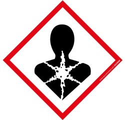 Lot d'étiquettes - Risques Mutagènes - SGH08 - Vinyle adhésif  - 100 x 100 mm