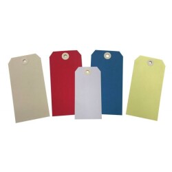 Etiquettes d'inspection à Œillet Américain - Vierge - 1000 ex  - 70 x 35 mm - Jaune