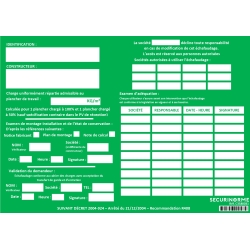Fiche de vérification - Échafaudage neutre - A4 - Plastifiée