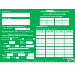Fiche vérification échafaudage neutre A4 - Plastifiée