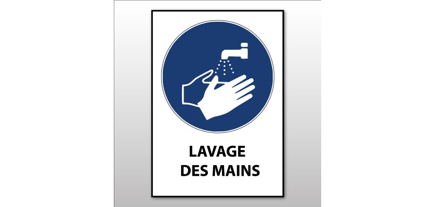 Panneau EPI - Lavage des mains obligatoire - M011 - ISO 7001  - 210 x 148 mm (A5) - Vinyle Souple Autocollant