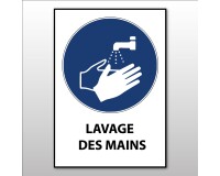 Panneau EPI - Lavage des mains obligatoire - M011 - ISO 7001  - 210 x 297 mm (A4) - Vinyle Souple Autocollant