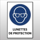Panneau EPI - Lunettes de protection obligatoires - M004 - ISO 7010  - 210 x 148 mm (A5) - Vinyle Souple Autocollant
