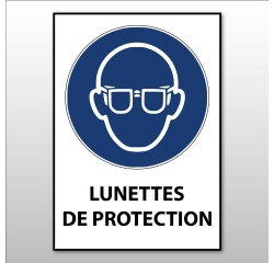 Panneau EPI - Lunettes de protection obligatoires - M004 - ISO 7010  - 210 x 148 mm (A5) - Vinyle Souple Autocollant