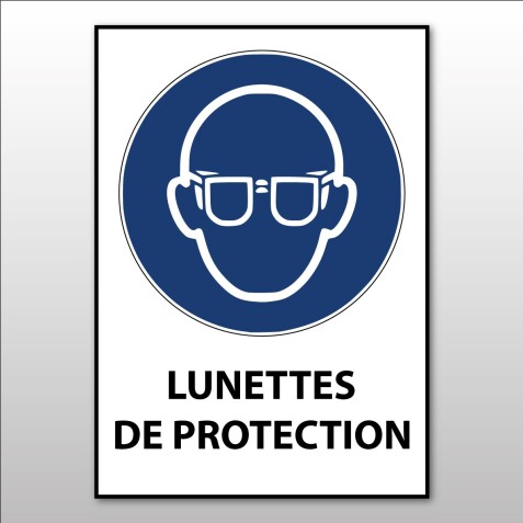 Panneau EPI - Lunettes de protection obligatoires - M004 - ISO 7010