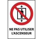 Panneau interdiction - Ne pas utiliser l'ascenseur - P027   - PVC à visser - A4