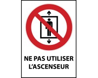 Panneau interdiction - Ne pas utiliser l'ascenseur - P027   - PVC à visser - A4