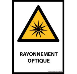Panneau danger - Rayonnement optique - W027 - Norme ISO 7010