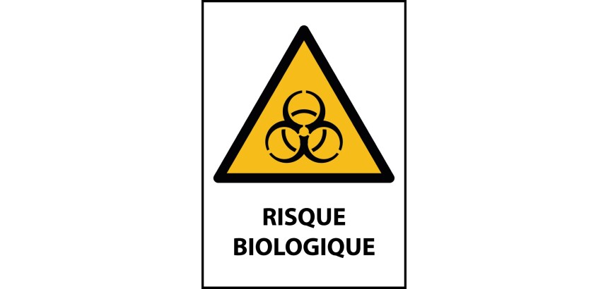 Panneau de danger - Risque biologique - W009 - ISO EN 7010  - Vinyle Souple Autocollant - A5