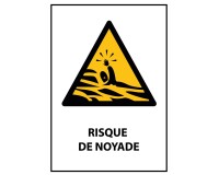 Panneau danger - Risque de Noyade - W167 - Norme ISO EN 7010   - PVC à visser - A4