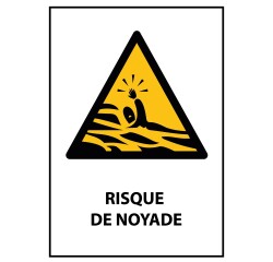 Panneau danger - Risque de Noyade - W167 - Norme ISO EN 7010