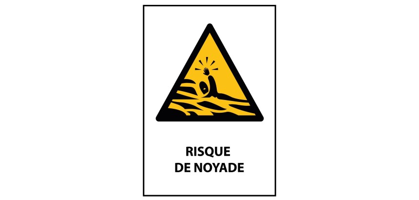 Panneau danger - Risque de Noyade - W167 - Norme ISO EN 7010