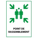 Panneau premiers secours - Point de Rassemblement - E007 - ISO 7010  - Vinyle Souple Autocollant - A5