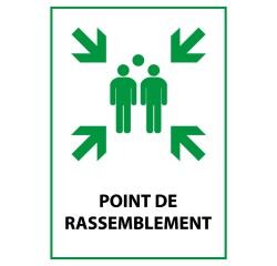 Panneau premiers secours - Point de Rassemblement - E007 - ISO 7010  - PVC - A4