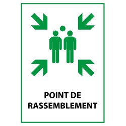 Panneau premiers secours - Point de Rassemblement - E007 - ISO 7010  - PVC - A4