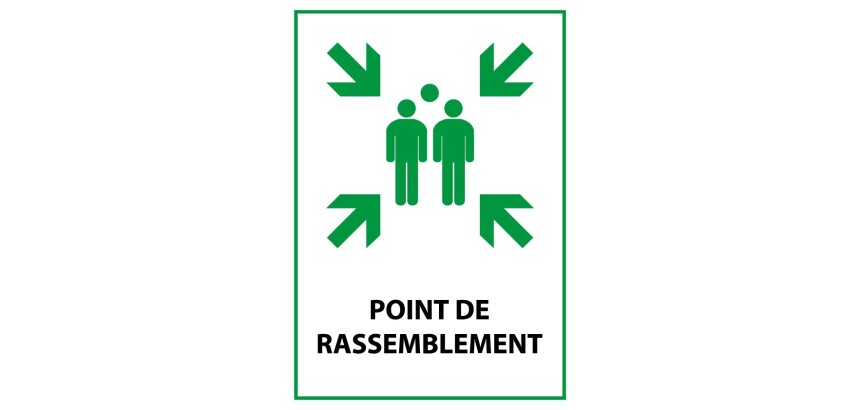 Panneau premiers secours - Point de Rassemblement - E007 - ISO 7010  - PVC - A4