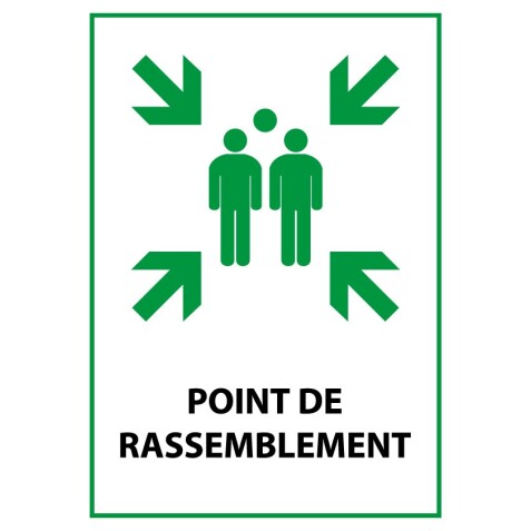 Panneau premiers secours - Point de Rassemblement - E007 - ISO 7010  - PVC - A3