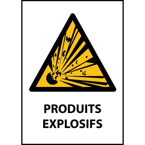 Panneau danger - Produits Explosifs - W002 - Norme ISO 7010