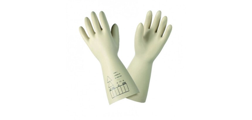 Gants de protection électrique en latex naturel - Beige - L 36 cm  - Taille 8