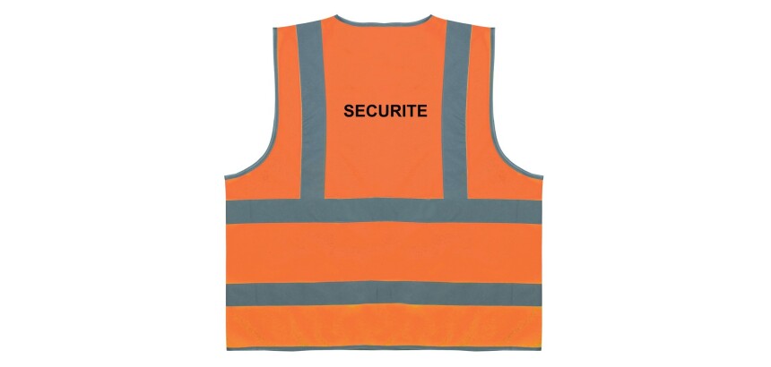 Gilet sécurité - Orange fluo 4 bandes rétroréfléchissantes  - M