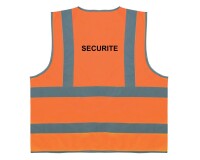 Gilet sécurité - Orange fluo 4 bandes rétroréfléchissantes  - L