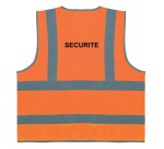 Gilet sécurité - Orange fluo 4 bandes rétroréfléchissantes  - XXL