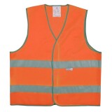 Gilet de sécurité EPI - Orange - 2 bandes rétro-réfléchissantes  - M