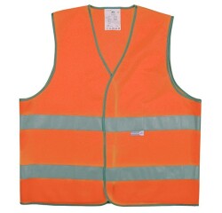 Gilet de sécurité EPI - Orange - 2 bandes rétro-réfléchissantes  - M
