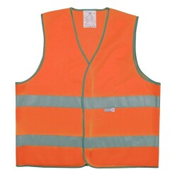 Gilet de sécurité EPI - Orange - 2 bandes rétro-réfléchissantes  - M