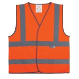 Gilet de sécurité - Orange à 4 bandes rétroréfléchissantes  - L
