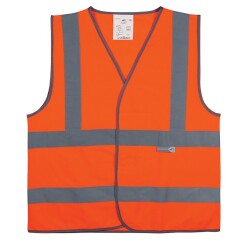 Gilet de sécurité - Orange à 4 bandes rétroréfléchissantes  - L