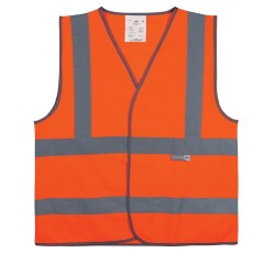 Gilet de sécurité haute visibilité ECO+ orange réfléchissant  - XL