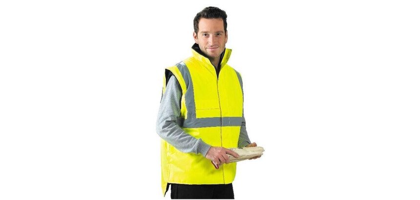 Gilet de sécurité EPI - Jaune fluo avec bandes rétro-réfléchissantes  - XXL