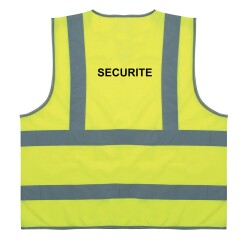 Gilet de sécurité EPI - 4 bandes jaunes fluo rétroréfléchissantes  - L