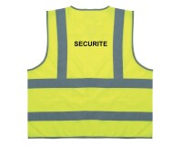 Gilet de sécurité EPI - 4 bandes jaunes fluo rétroréfléchissantes  - XL
