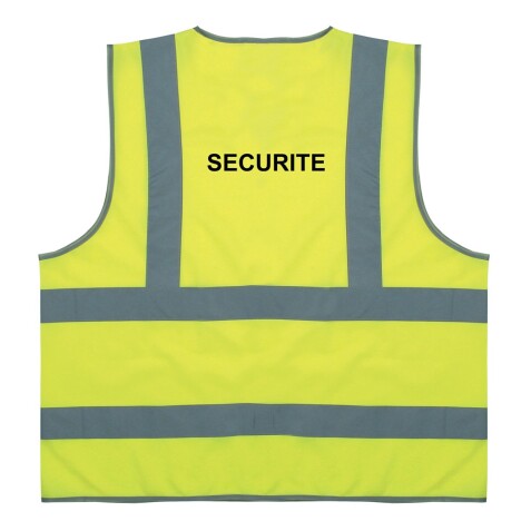 Gilet de sécurité EPI - 4 bandes jaunes fluo rétroréfléchissantes  - XL