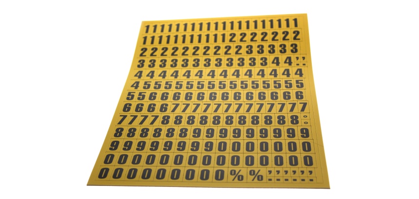 Kit - Chiffres magnétiques prédécoupés A4 - Fond jaune ou blanc